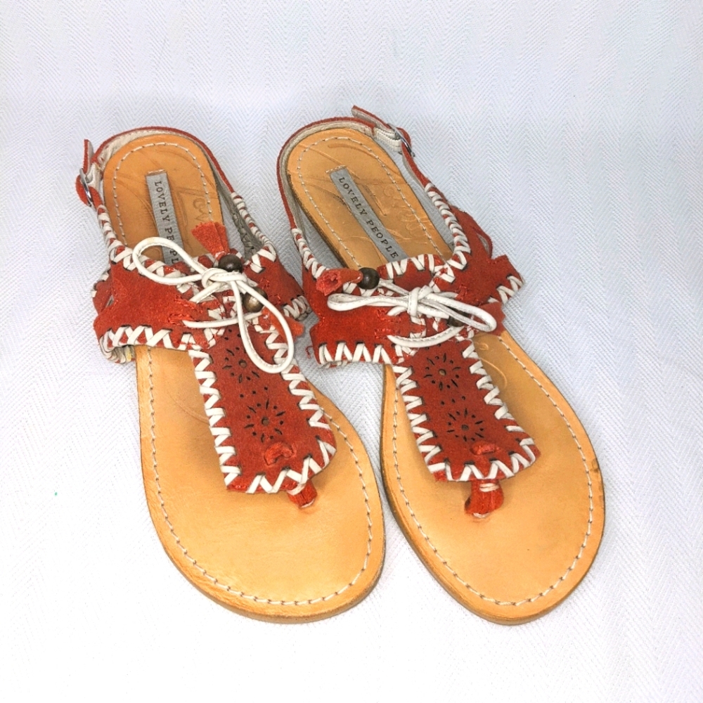 Lovely People Suede Boho Rust/Burnt Orange Sandals